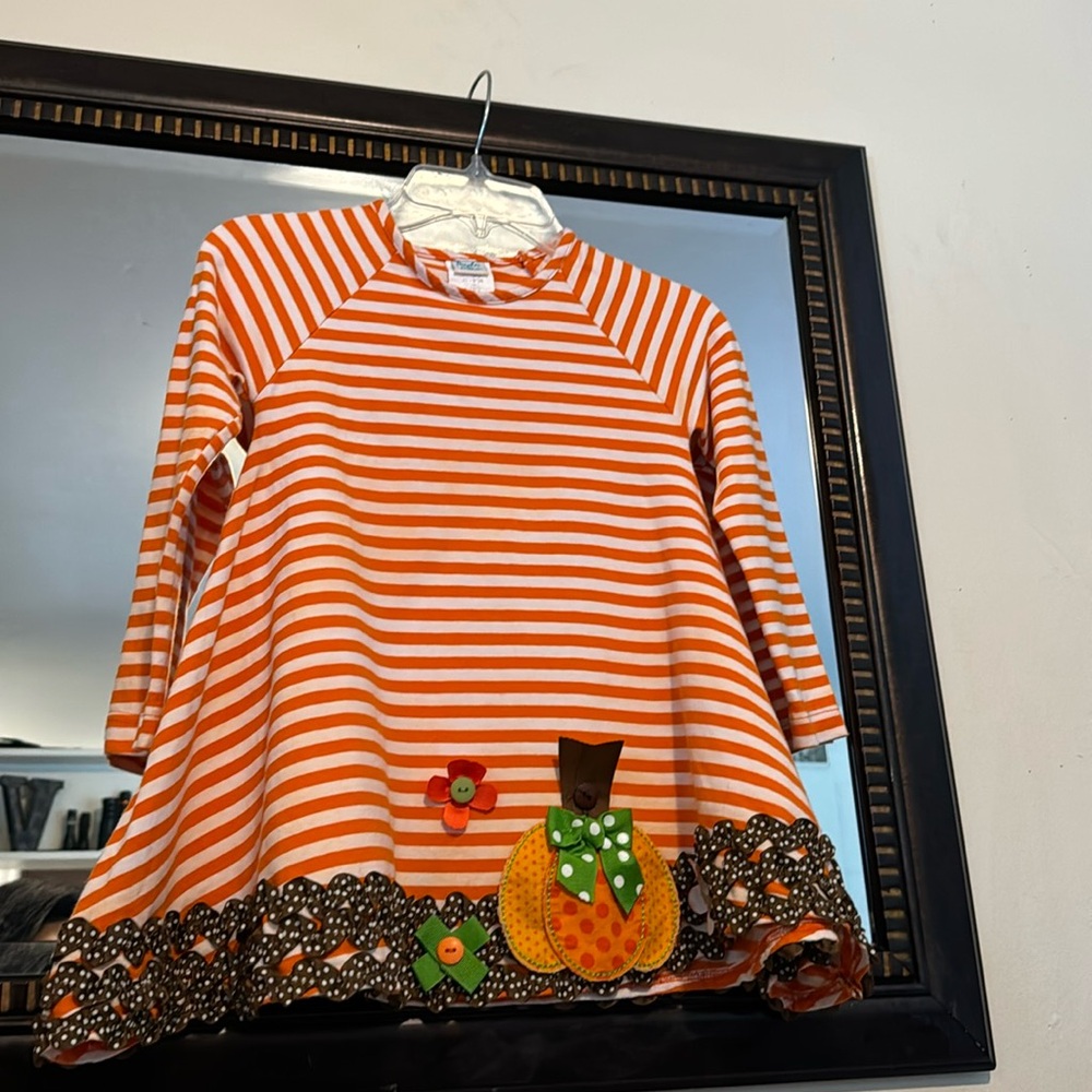 Peaches -N- Cream Orange Striped Pumpkin Top